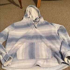 Men's Striped Blue and White Hoodie
